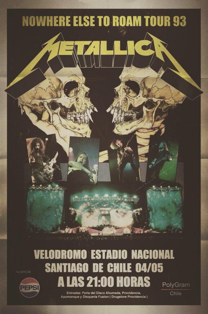 Metallica Chile 1993 Afiche Ok