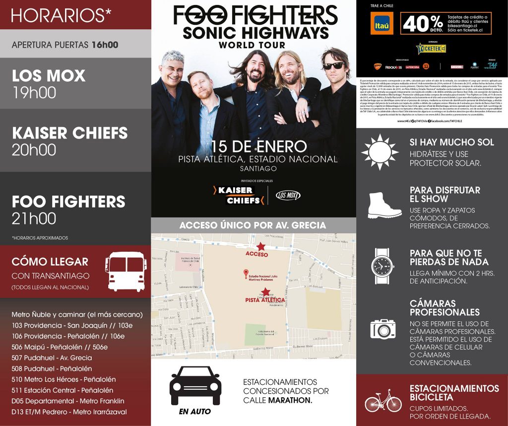 foo fighters chile 2015 recomendaciones