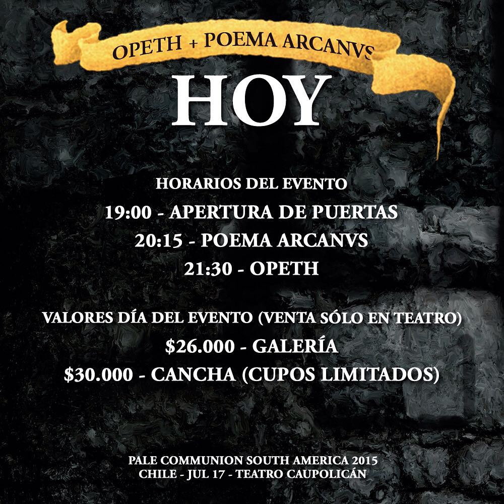 opeth chile 2015 horarios