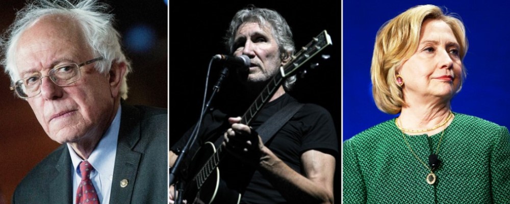 roger waters bernie sanders hillary clinton web ok