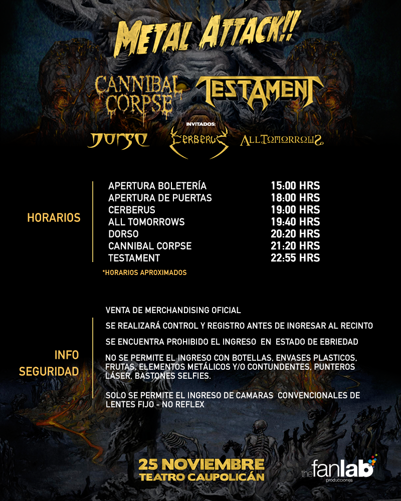 metal attack horarios