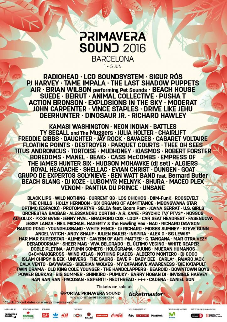 primavera sound 2016 cartel