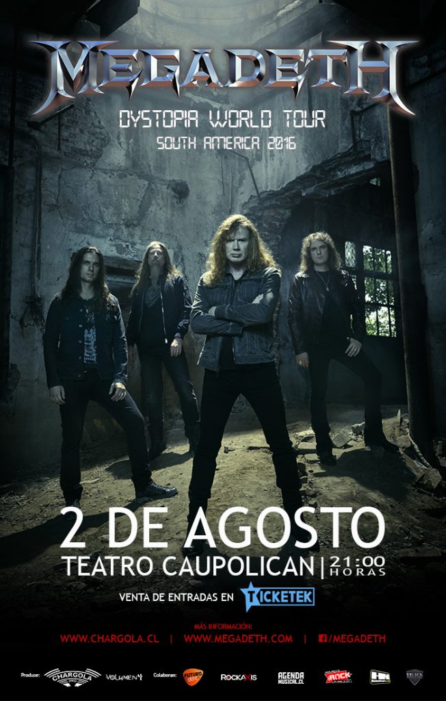 megadeth chile 2016 afiche