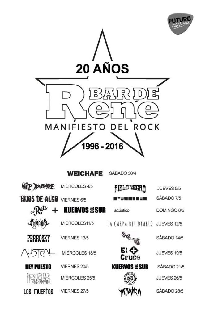 bar rene aniversario 20 afiche