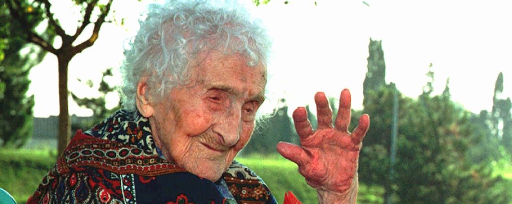 FILE -- Oct 17, 1995 file of Jeanne Calment, believed to be the world's oldest person, who died Monday August 4, 1997 at the age of 122 in her nursing home in Arles, southern France. (AP Photo/File)