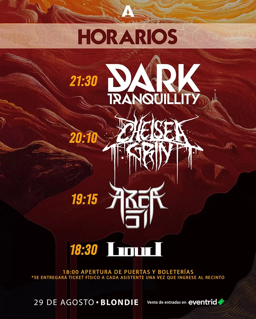 Dark Tranquillity Horarios