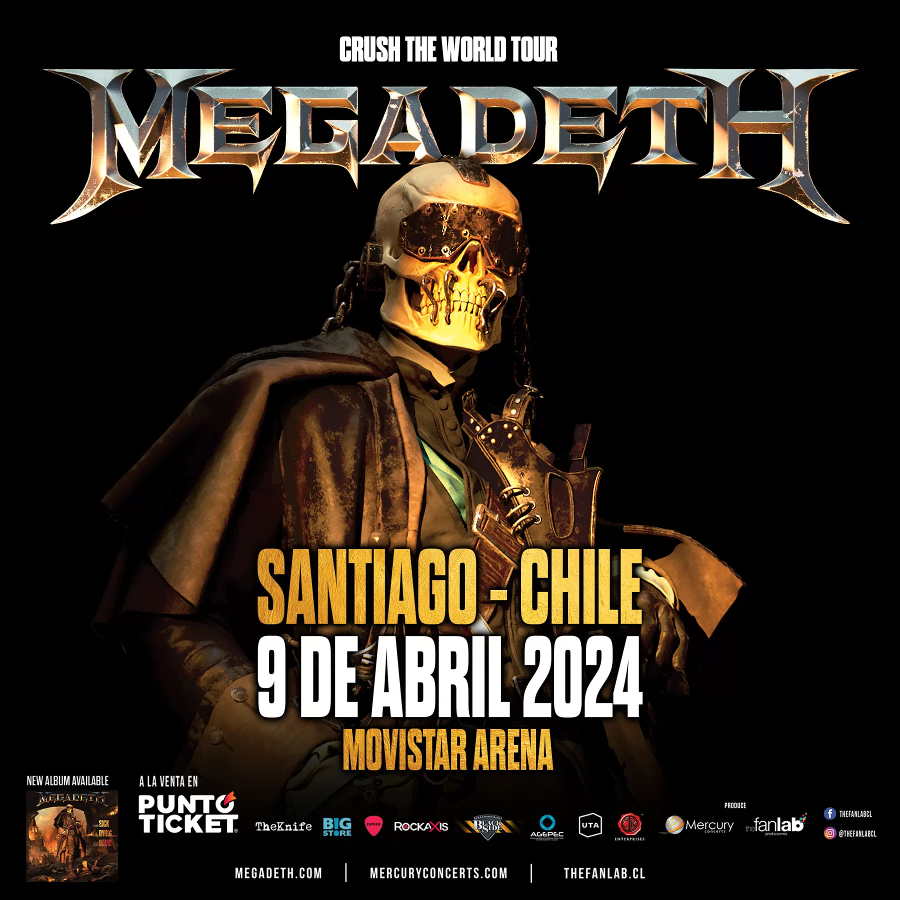 Megadeth en Chile 2024 Fecha, lugar y venta de entradas para el