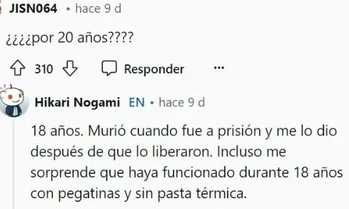 Pide ayuda para saber por qué su PC del 2003 dejó de encender