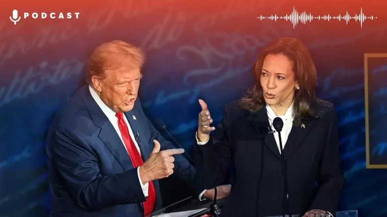 Donald Trump Kamala Harris Debate Card Web